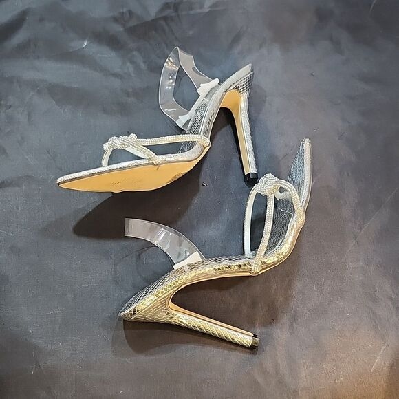 BRAND NEW POINTED TOE HIGH HEEL STILETTO CLEAR  RHINESTONE STRAP SANDAL G1 - Picture 9 of 16